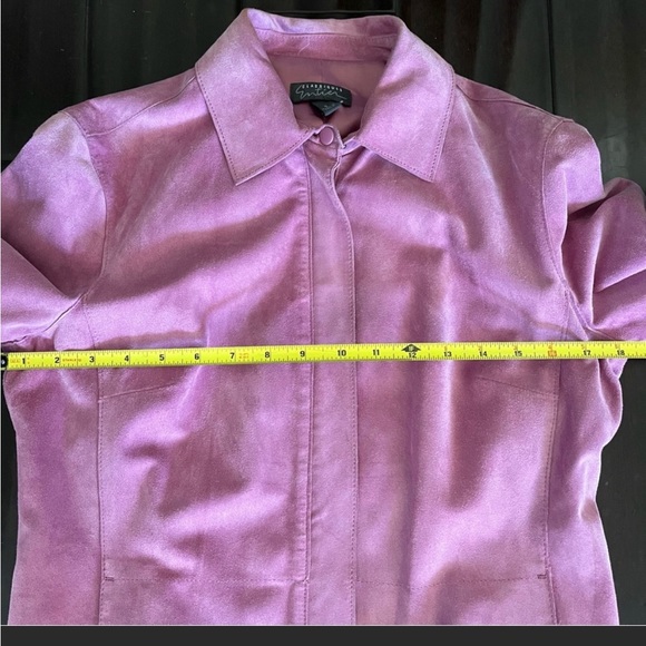 Classique Entier Pink 100% Suede Jacket/Shirt Size Small - Picture 9 of 9
